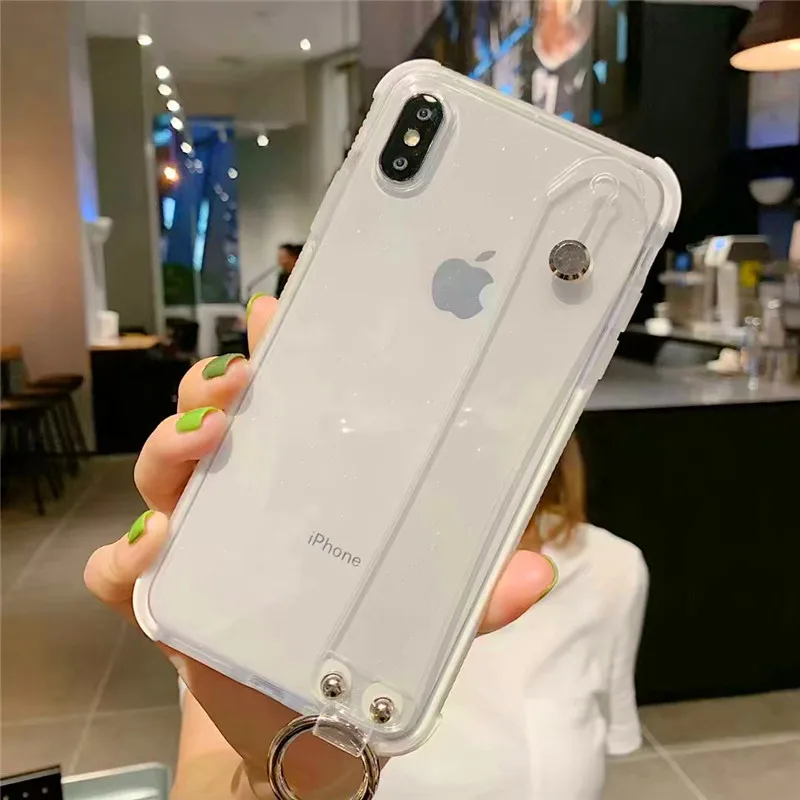 Противоударный блестящий прозрачный силиконовый чехол для телефона Iphone 11 Pro Max X Xr