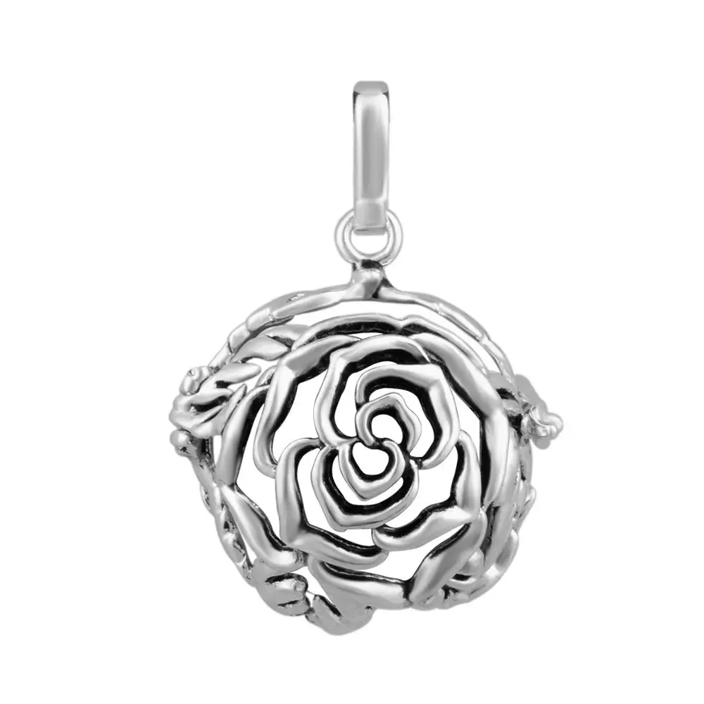Цветочная мода медная Роза кулон клетка подходит для 16 мм Гармония бола шар