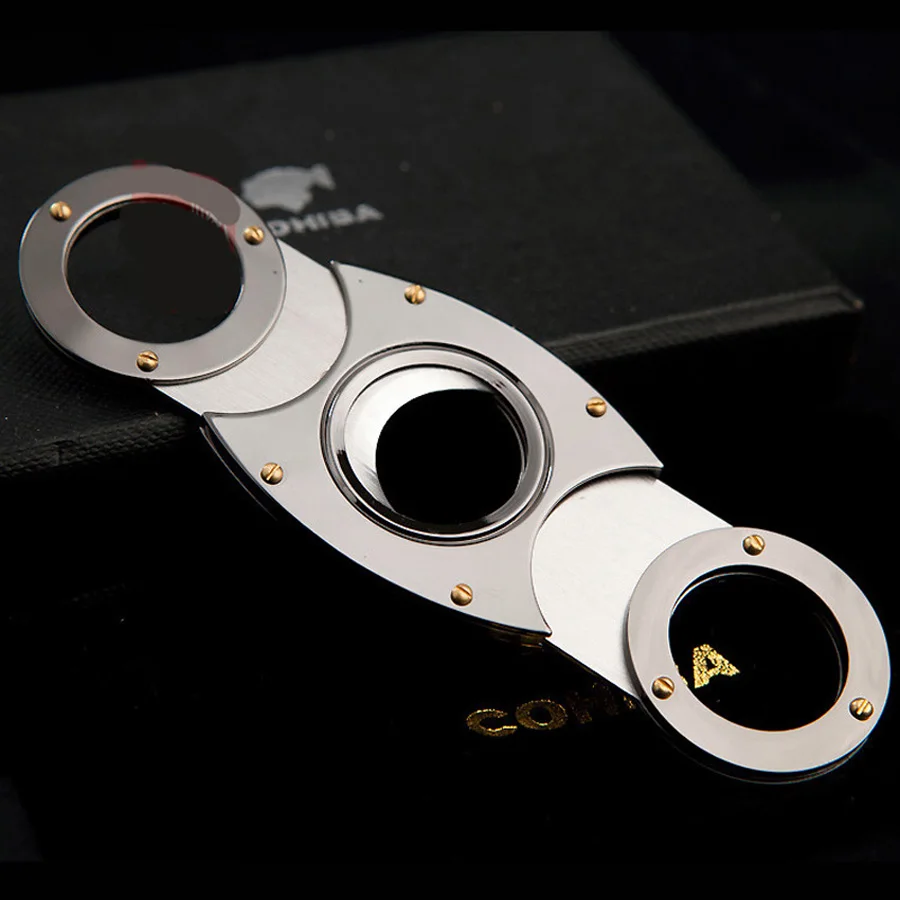 COHIBA с двойными лезвиями резак для сигарет из нержавеющей стали карманный нож Zigarre