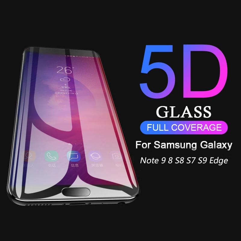 5D пленка из закаленного стекла для samsung Note 9 8 S8 S7 S9 Edge полная клейкая Обложка