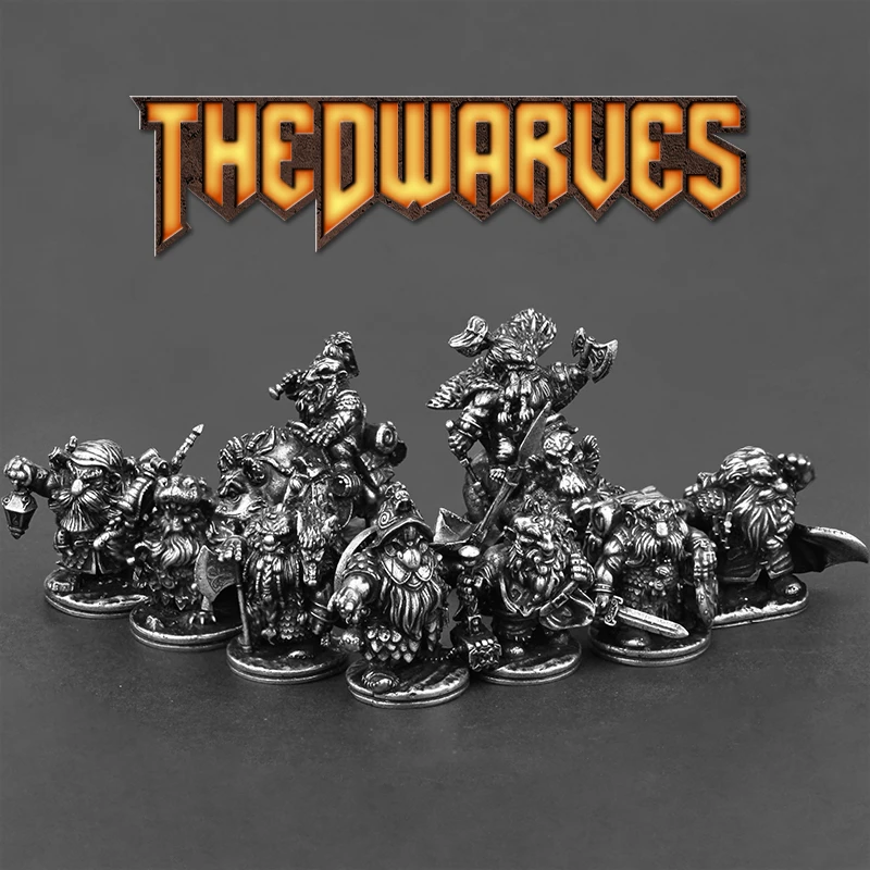 

White Copper Ornament Dwarf Legion Soliders Model Figurines Miniatures Toys Boys Cartoon Desk Metal Doll Decoration Accessories