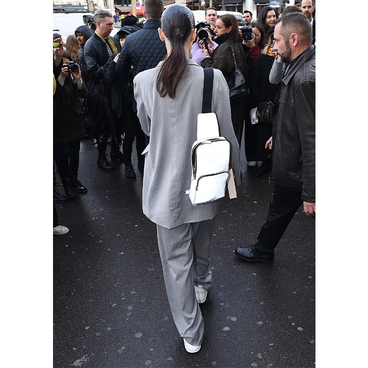 Bella Hadid Style Clothes 2 Piece Set Women Suit Blazer Top and Loose Pants Elegant Formal Business Suit Outfits Pantsuit Female