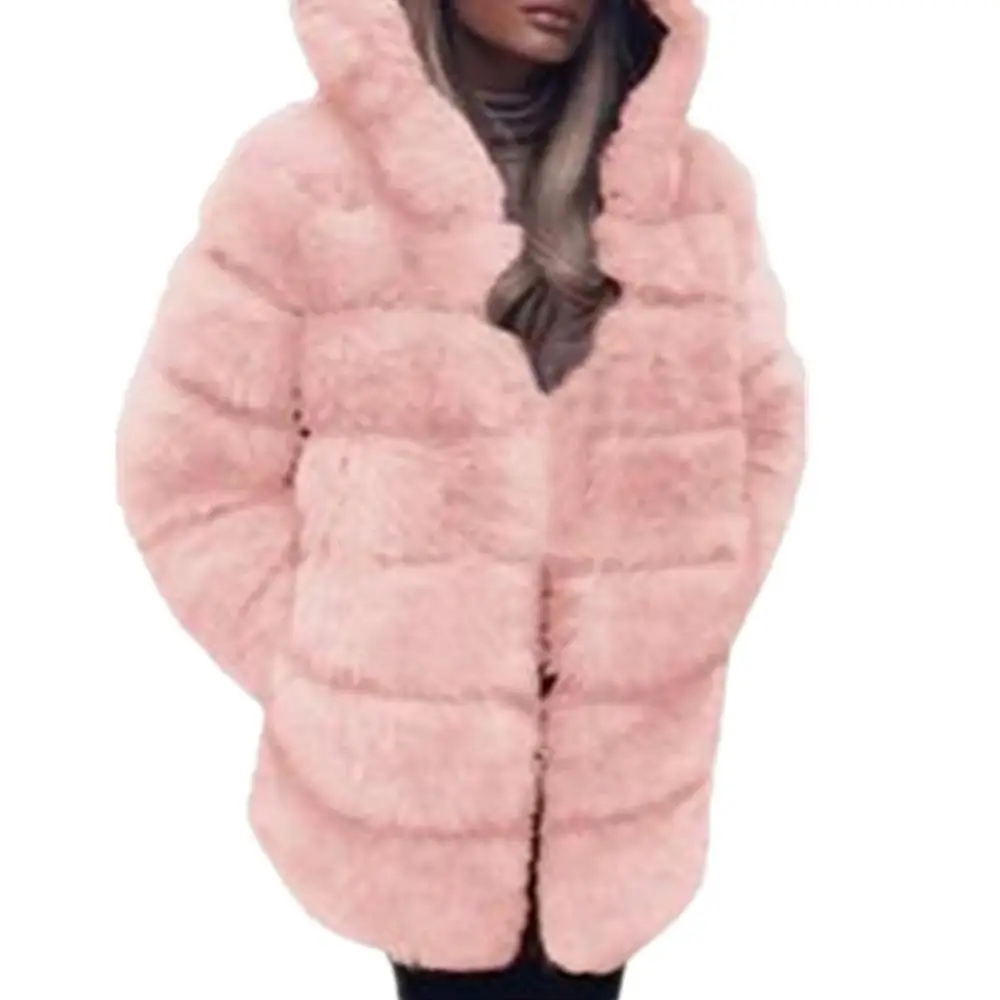 Женская Шуба из искусственного меха Lisa Colly зимняя шуба лисьего с капюшоном