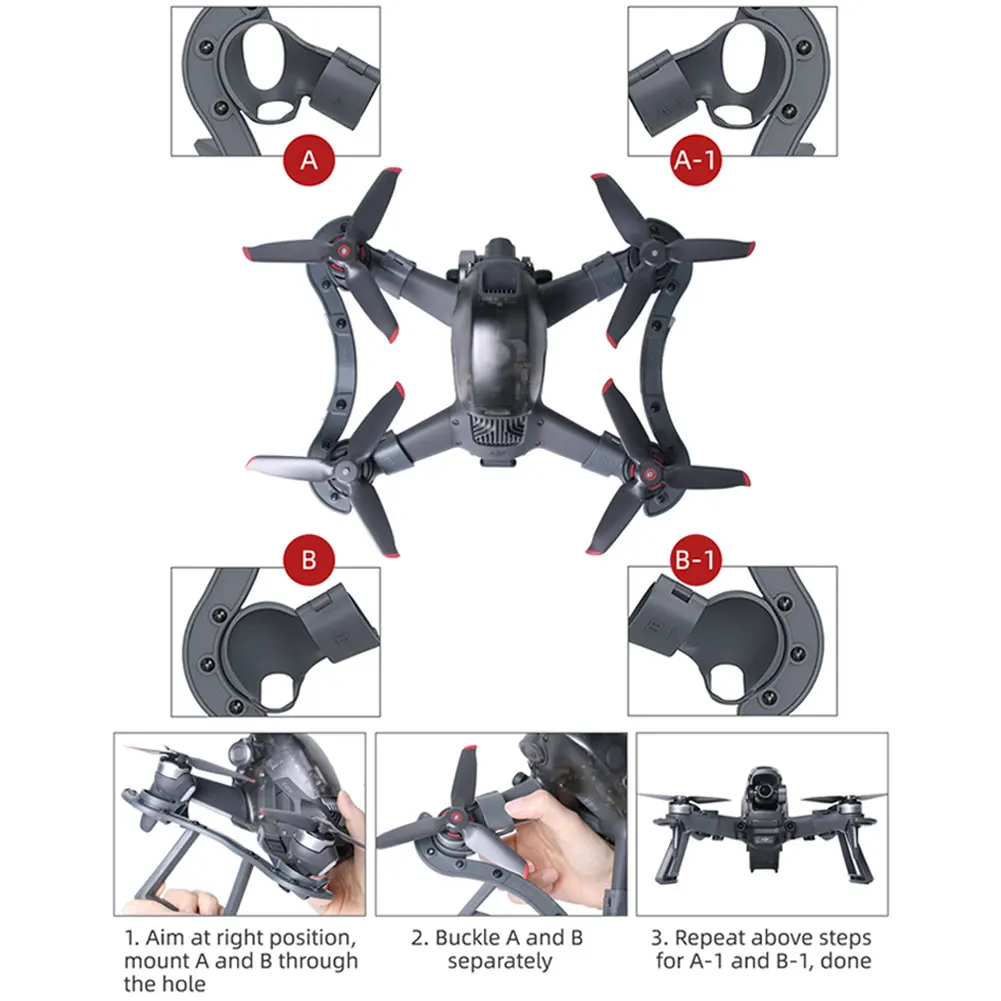 For DJI FPV Drone Landing Gear Plastic Anti Falling Extension Height Extender Leg Foot Protector Stand Guard Accessories