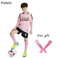 free socks soccer uniforms for boys or girls football jersey survetement futbal kids soccer set uniform customized kits 2020
