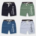 2021 летние шорты для мальчиков детские штаны хлопковые спортивные штаны для девочек одежда в Корейском стиле с буквенным принтом для подростков