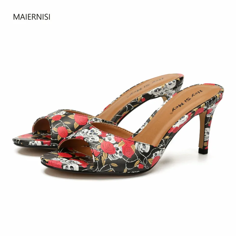 

New style women's slippers high-quality casual and comfortable women's shoes 8CM stiletto heels sexy fashion show 5-16 17 MAIERN