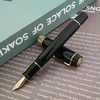jinhao 100 centennial black resin fountain pen iridium effmbent nib with converter ink pen business office school gift pen