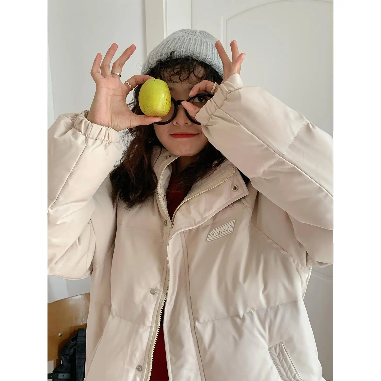 Casual Loose Autumn and Winter New Style Korean Fashion Trend Stand-up Collar Simple Fashion Trend Down Jacket