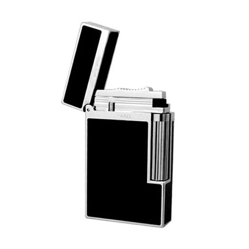 013 Black silver Сигаретная газовая зажигалка высокого качества зажигалки для сигар многоразовые курительные инструменты пинг звук китайская краска золото серебро - Цвет: 013 Black silver