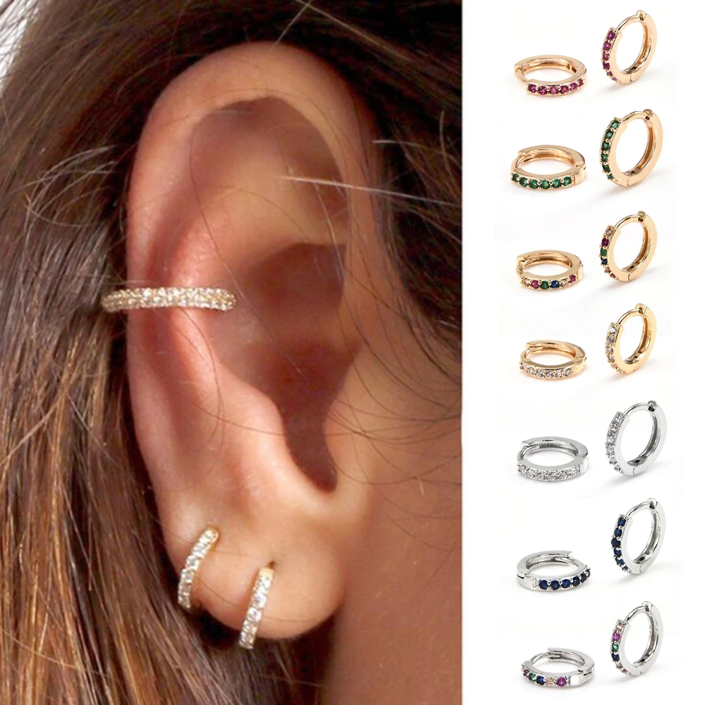 Новые модные женские серьги гвоздики для хряща с золотым наполнителем полые