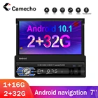 Автомагнитола Camecho, 2 + 32 ГБ, Android 10,1, 1 Din, сенсорный экран 7 дюймов, автомобильный мультимедийный плеер, GPS-навигация, Wi-Fi, автомобильное радио MP5