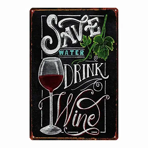 

Сэкономьте воду, напишите вино, винтажные металлические жестяные знаки, бар, кафе, паб, яркий, забавный домашний декор, благотворительный ре...