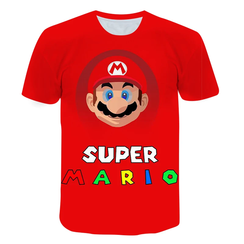 

Kids Mario 3D Print Red T-shirts Costume Funny Fashion summer clothes for children Cute Tops toddler girl clothes Tshirt