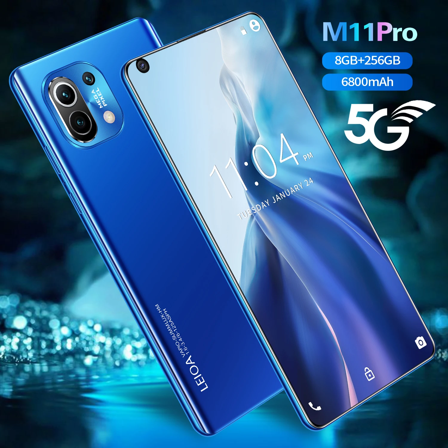 

M11 Pro 7.3 Global Version Smartphones 12+512GB Andriod10 Phone MTK6889 Face ID 6800mAh Big Battery 16+32MP 5G LTE Cellphone