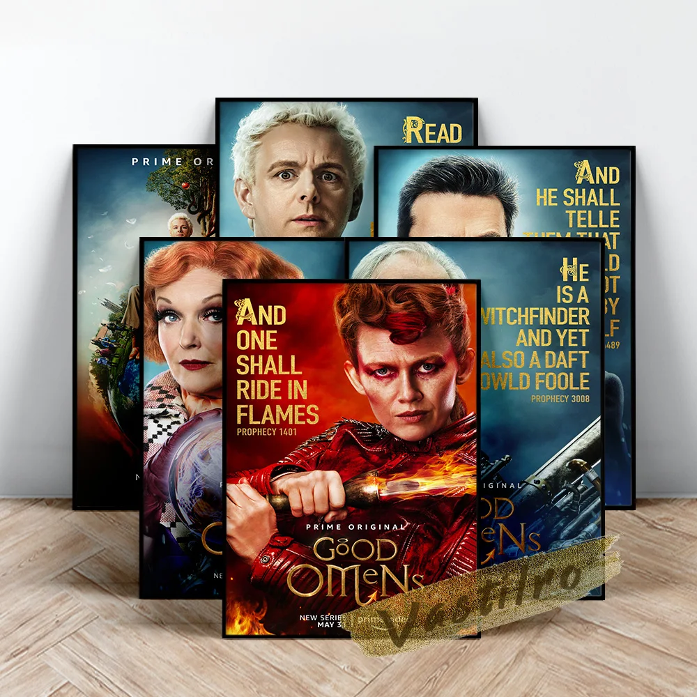 

Hot Movie Good Omens Poster, Film Portrait Character Wall Picture, Movie Star Art Prints, Living Room Home Background Wall Decor