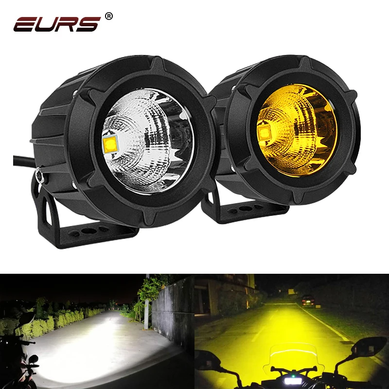 

EURS LED Motorcycle Headlight 6500K 3000K Led Motor light 12V 24V 25W Car led Fog Lamp Spot ATV Auxiliary Motorbike Bulb