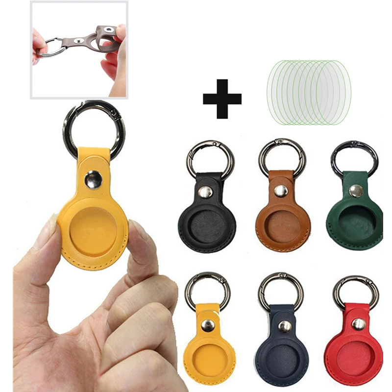 

Роскошный кожаный защитный чехол для Apple airтеги, чехол для Airtag Locator Tracker Airtag, защитный чехол для ключей от потери