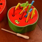 Математические Ранние развивающие игрушки 3D Монтессори Деревянные игрушки черви питаются яблони дети ловят червей интерактивные когнитивные игры для детей