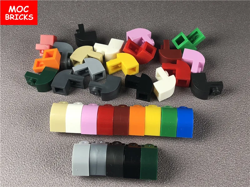 10 шт./лот MOC кирпичи красочный модифицированный кирпич 1x2x1 1/3 с изогнутой верхней