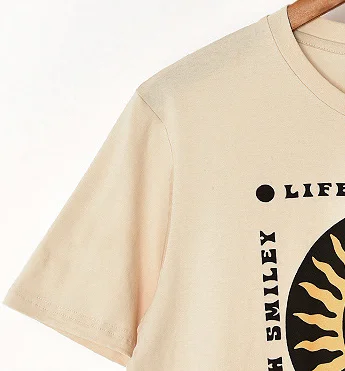 

Women T-shirt 2021 Spring and Summer New Youth Simple Style Smiling Face Print Round Neck Short Sleeve T-shirt