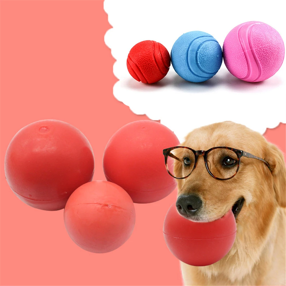 

5/6/7cm Dog Toy Interactive Rubber Ball Bite-resistant Dogs Puppy Teddy Pitbull Teeth Cleaning Chew Balls Toys Pet Supplies