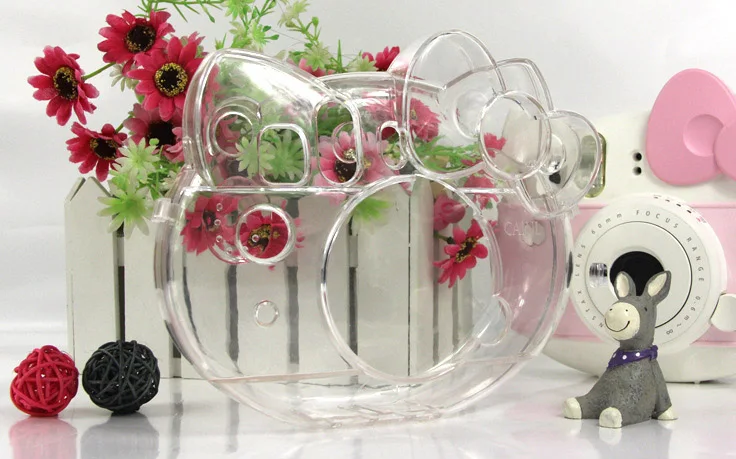 

Fujifilm Instax Mini Camera Transparent Crystal Case PVC Protector Instant Film Camera Shell Cover for Kitty Girl Gifts