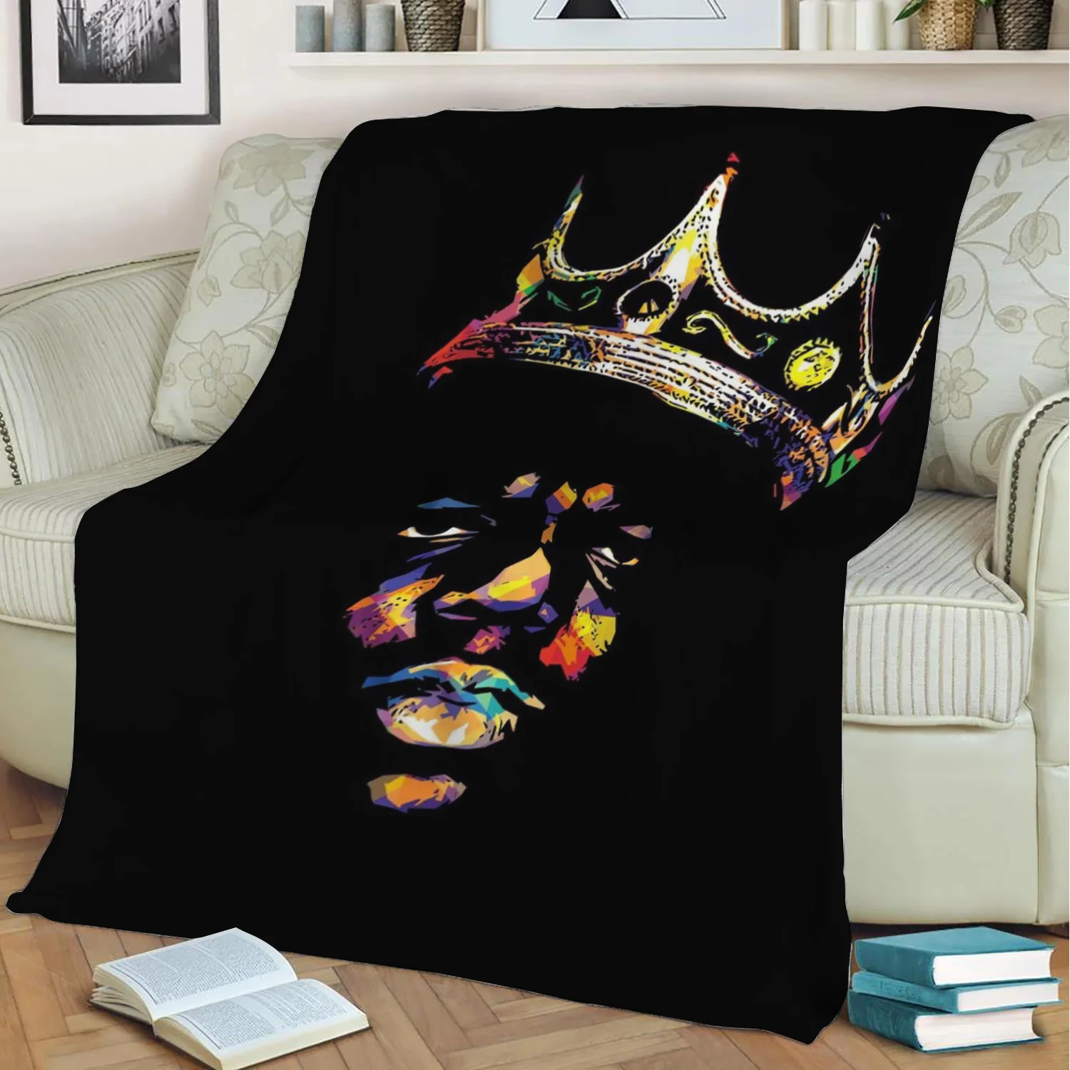 

Плюшевое одеяло Biggie Smalls с 3D принтом, накидка на диван, домашний декор, мягкое теплое моющееся одеяло для сна, Прямая поставка