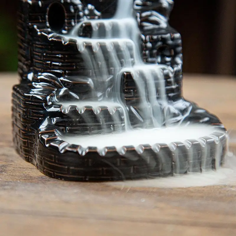 

High Mountain Waterfall Backflow Incense Burner Smoke Waterfall Incense Holder Ceramic Censer Home Decoration Incense Holder