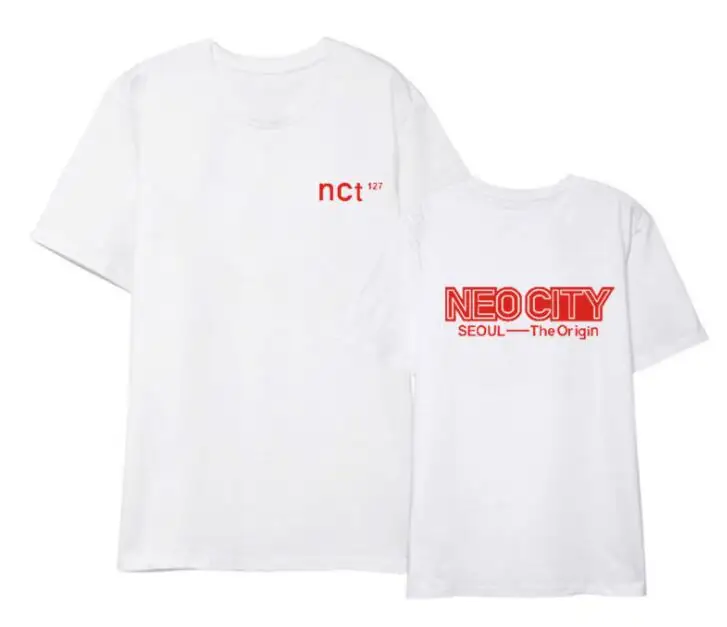 Kpop Nct 127 футболка с круглым вырезом и коротким рукавом одинаковым принтом для