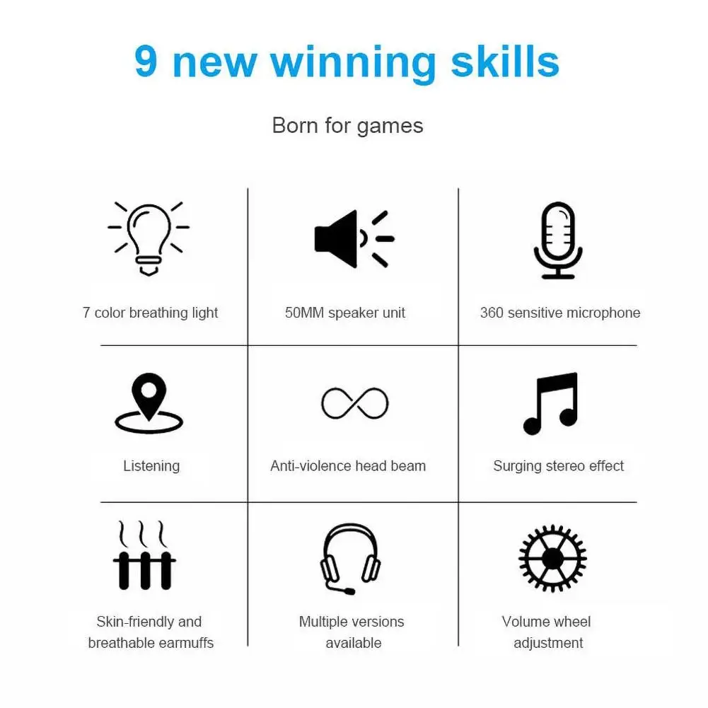 

G58 LED Light Gaming Headset Stereo Wired Bass Headphone with Mic For Huawei Xiaomi Redmi Samsung Phone Headphones