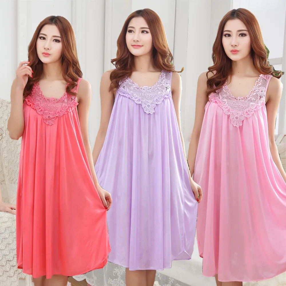 

Sexy lingerie for woman summer dress lace princess pijamas mujer Large size fashion nightgown casual dressing gowns for women