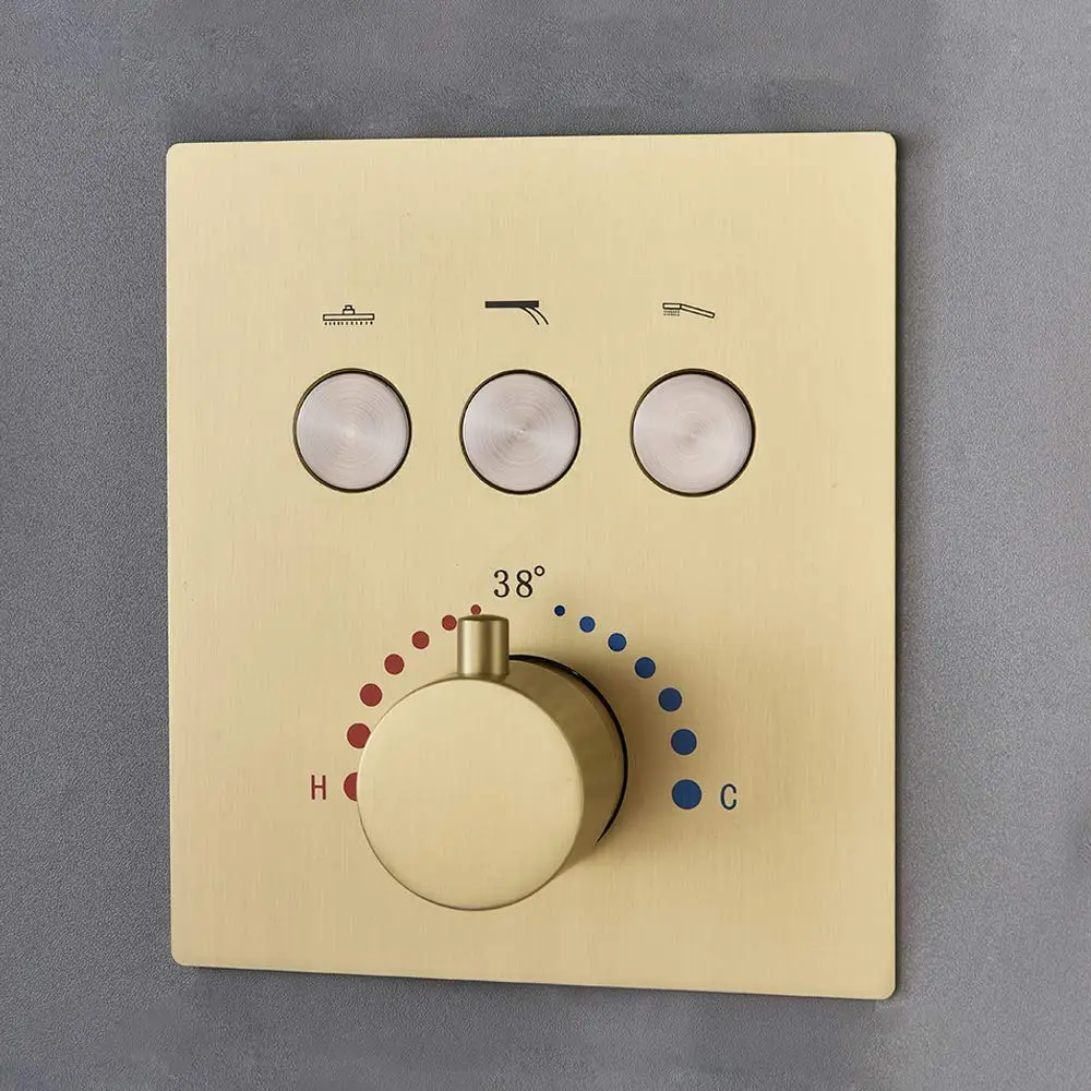 Роскошная ванная комната матовая Золотая 10 &quotквадратная насадка для душа с