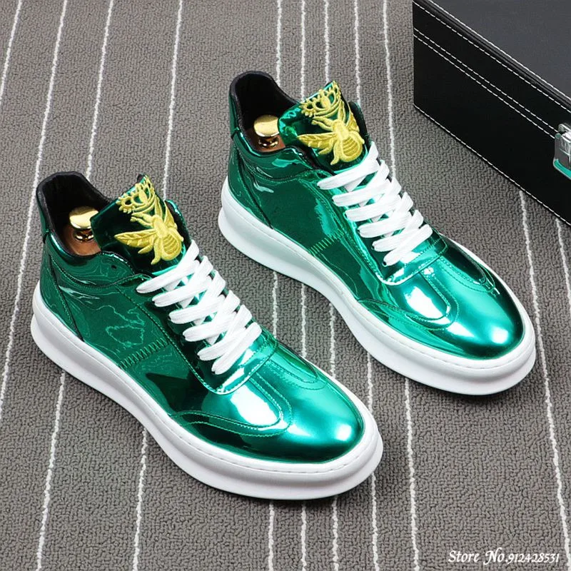 Туфли мужские высокие с вышивкой повседневные кроссовки Мокасины лоферы обувь