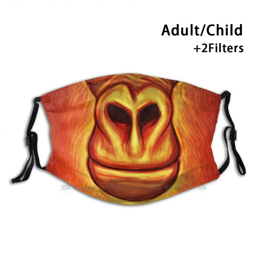 

Горилла лицо рот печати многоразовые Pm2.5 фильтр DIY рот Маска Дети Горилла нос лицо волос рот