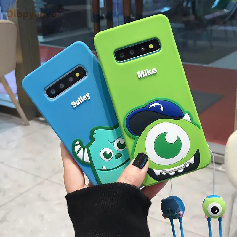 Мультяшные чехлы для телефонов Samsung Galaxy S8 S9 S10 Plus милые 3D монстры майка Салли