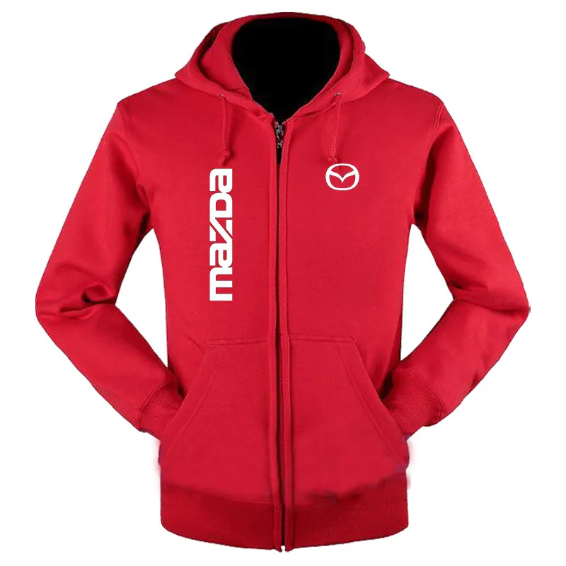 

2021 Hoodies Men Mazda Car Logo Print Casual Long Sleeve Hooded Sweatshirts Mens zipper Jacket Man Hoody Clothing
