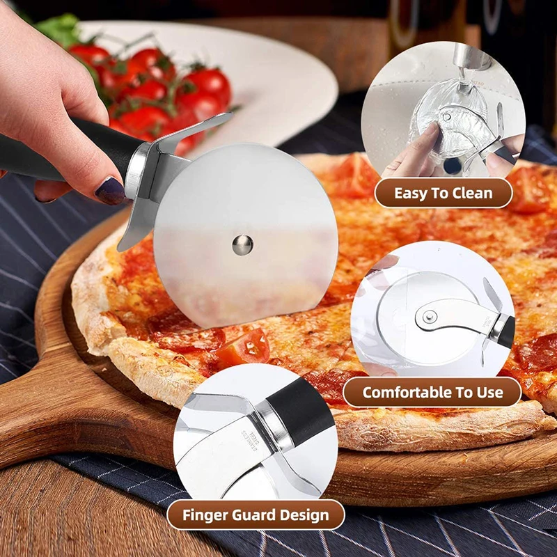 

Stainless Steel Pizza Pie Waffle Cutters Portable Pizza Knife Pastry Dough Wheels Round Rocker Home Kitchen Gadgets Accessories