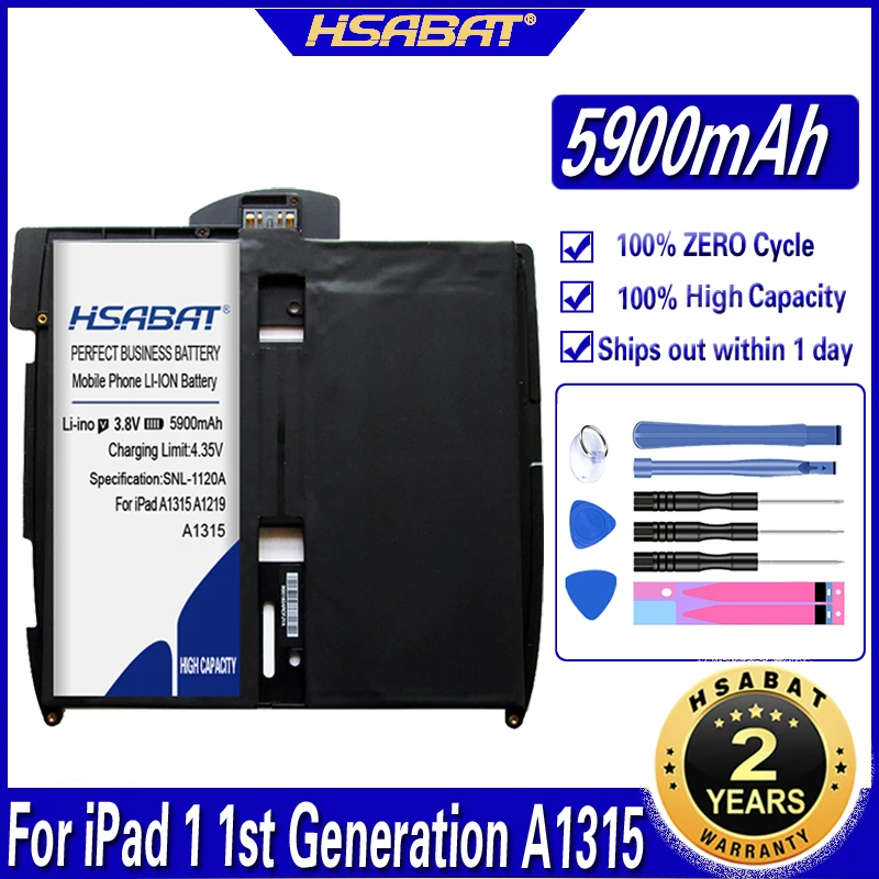 Аккумулятор HSABAT A1315 для Apple iPad 1 5900 мАч го поколения A1219 A1337 616 0448 0478 969TA028H|Батареи