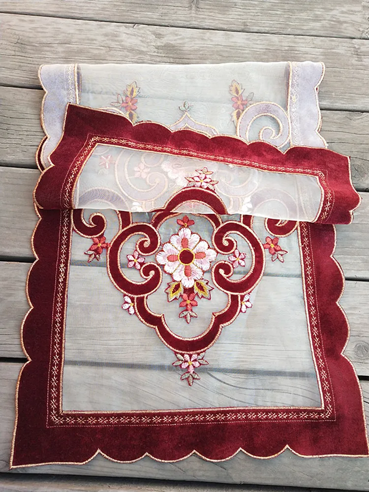 Роскошная кружевная атласная Скатерть с вышивкой тканевая скатерть флагом для