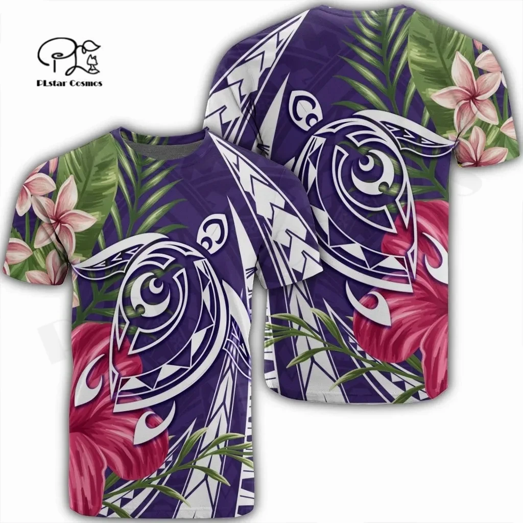 

PLstar Cosmos Newest Women/Men 3DPrint Tattoo Hawaii Tribe Turtle Unique Art T-shirt Casual Funny Streetwear Summer Short Tops 2