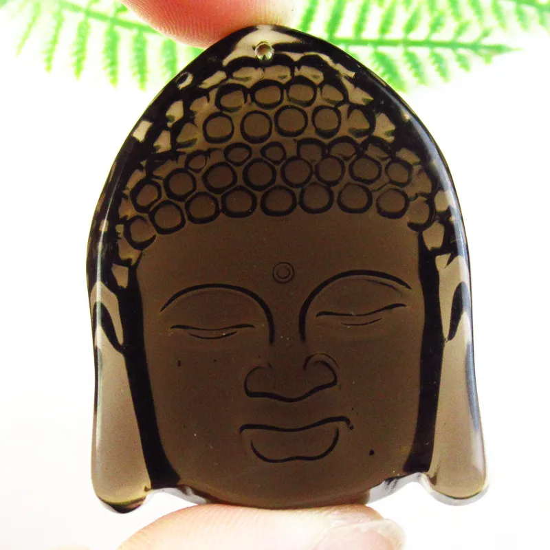 

47x37x15mm 44g Ice Obsidian Carved Blessing Buddha Head Lucky Amulet Pendant For Men's Women's Jewelry