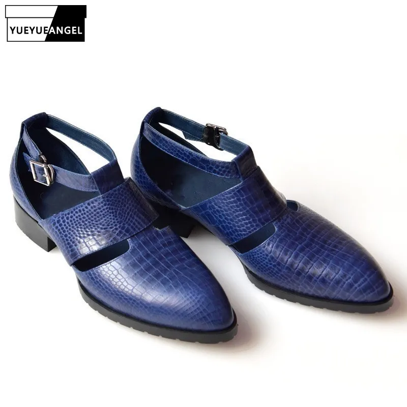 Новинка сандалии-гладиаторы из натуральной кожи модная мужская обувь с острым