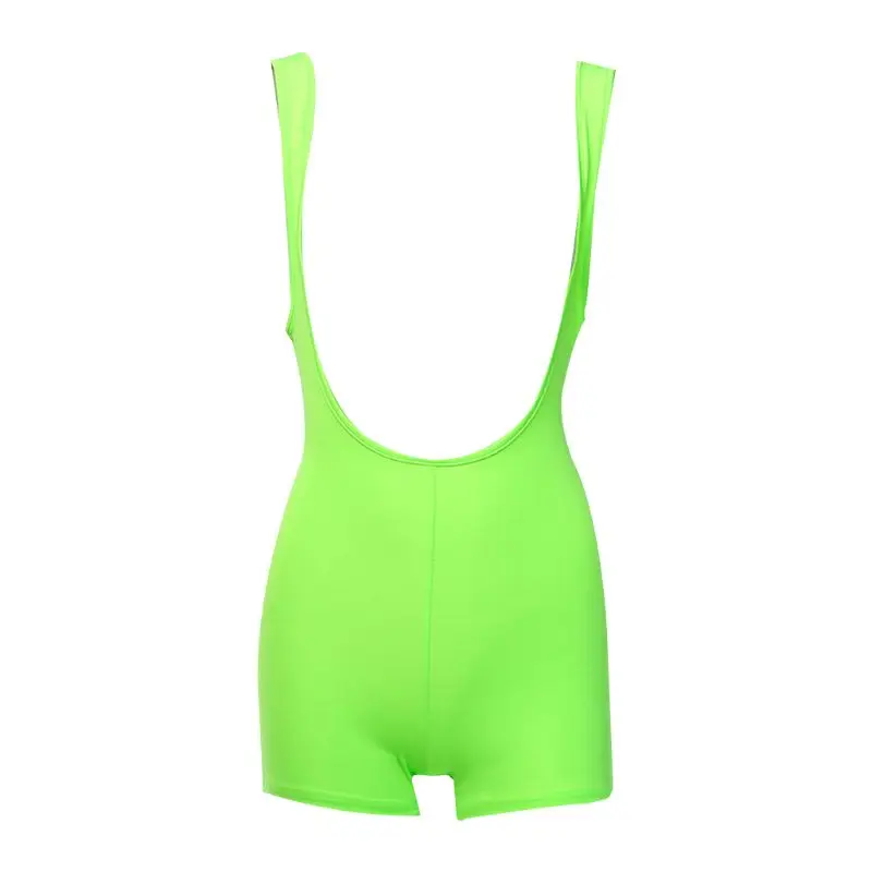 

Women Sexy Suspenders Shorts Mini Straps Backless High Waist Overalls Bib Jumpsuit Neon Leopard Bodycon Rompers
