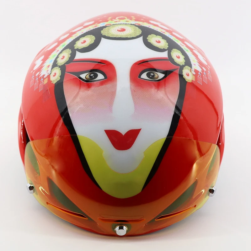 

Personality Pattern Bicycle Helmet Red Integrally-molded Breathable Cycling Helmet Men Women Goggles Lens MTB Road Bike Helmet