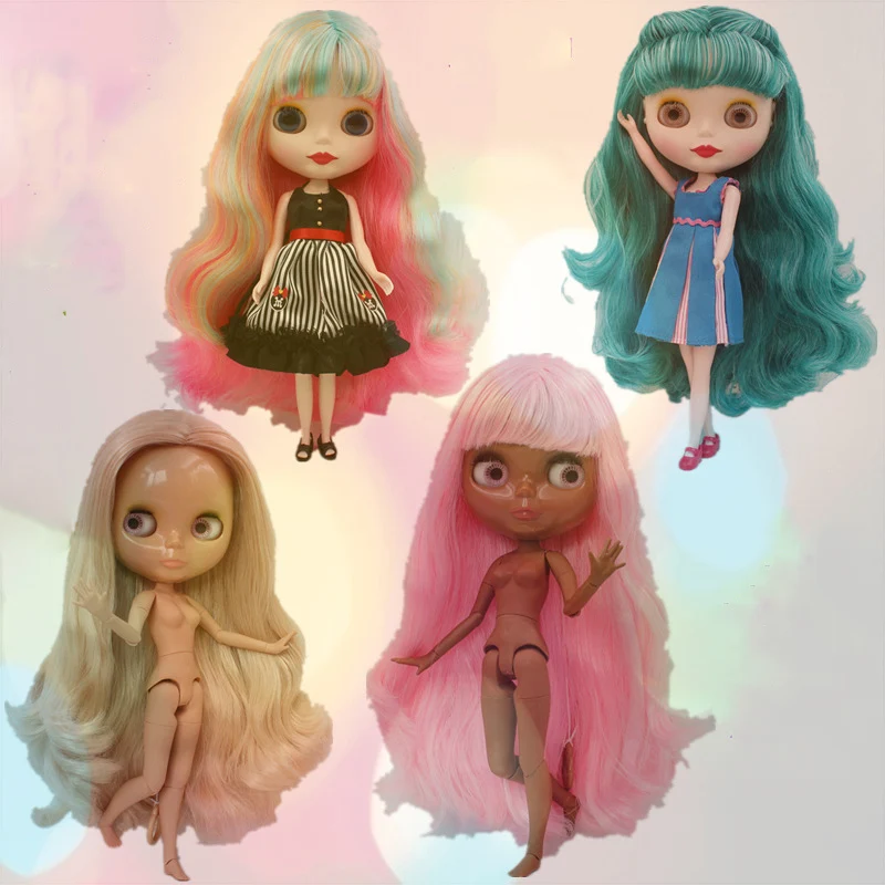 1/6 Милая Обнаженная шарнирная кукла блайз с большой головой Четырехцветные