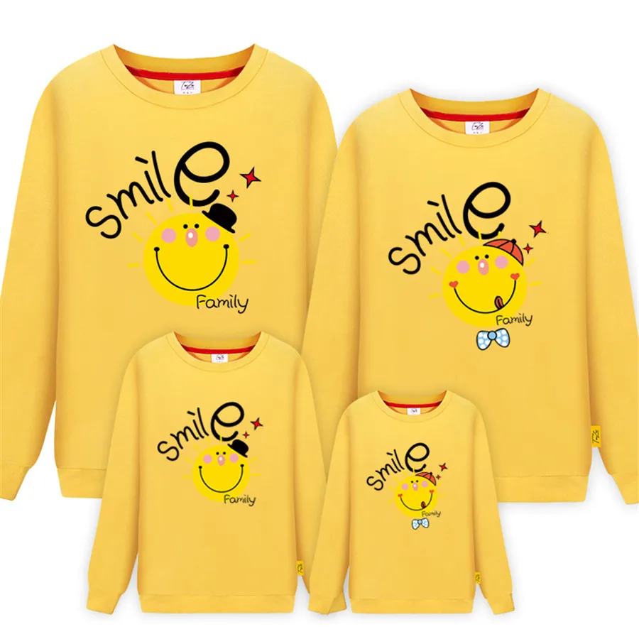 Одинаковые комплекты для всей семьи длинные свитшоты Осенний хлопковый свитшот