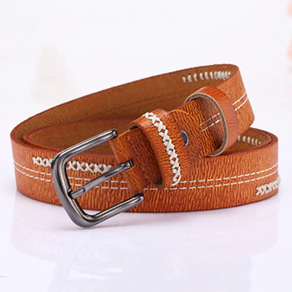 Unique Design Belt Quality Pure Cow Genuine Leather Belts Jeans 2.8cm Wide Female Fashion Brown Accessories FCO187