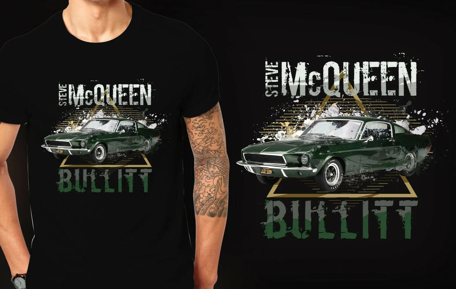 

Футболка 1968, винтажная классическая ретро-пленка Bullitt Stem Mc Mustang Gt