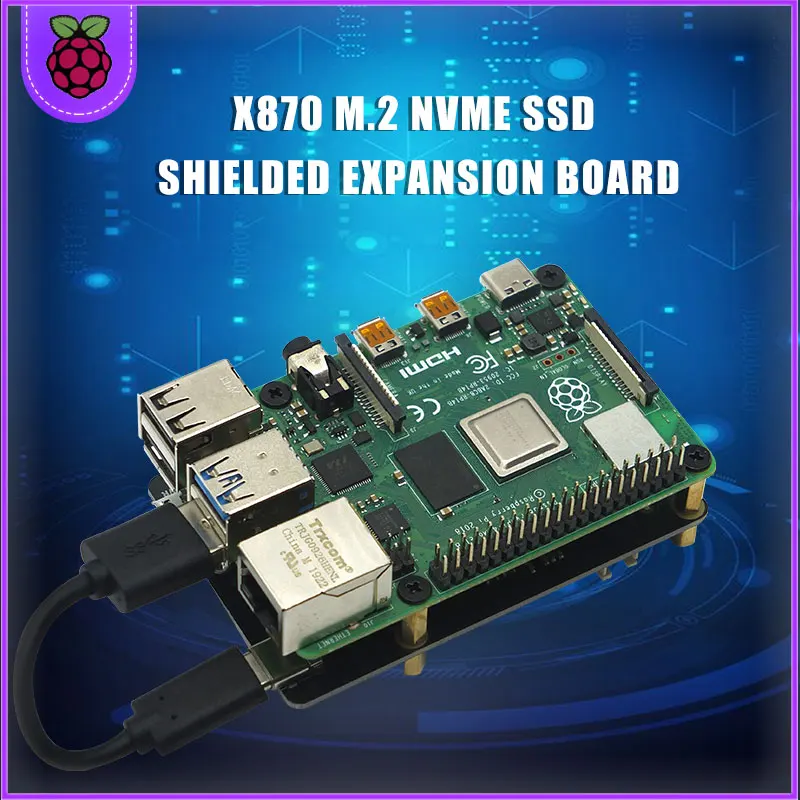 X870 M.2 NVMe SSD экранированная Плата расширения 2280/2260/2242/2230 для Raspberry PI Type 1 B + / 2B 3B 4B ROCK 64